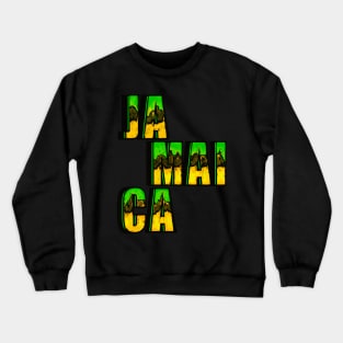 Vintage retro Reggae Rasta Jamaican flag colours colors Jamaica Crewneck Sweatshirt